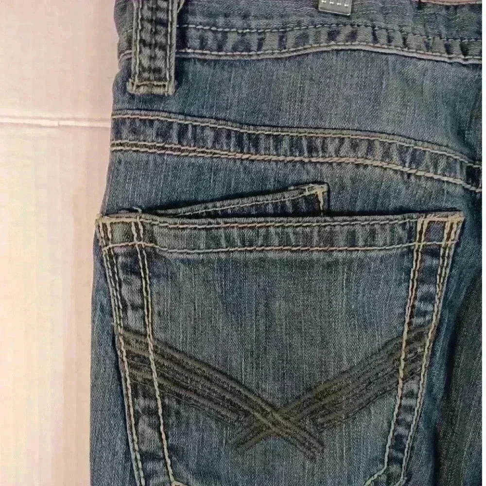 TK‎ Axel Treadwell Relaxed Straight 6-Pocket Jeans Mens 36 x 30 Blue Distressed